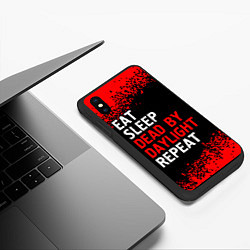 Чехол iPhone XS Max матовый Eat Sleep Dead by Daylight Repeat Арт, цвет: 3D-черный — фото 2