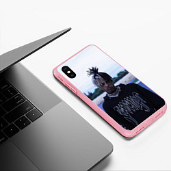Чехол iPhone XS Max матовый XXXTentacion in a revenge hoodie, цвет: 3D-баблгам — фото 2