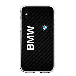 Чехол iPhone XS Max матовый Bmw КОРБОНОВЫЕ ПОЛОСЫ, цвет: 3D-белый