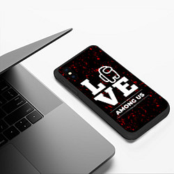 Чехол iPhone XS Max матовый Among Us Love Классика, цвет: 3D-черный — фото 2
