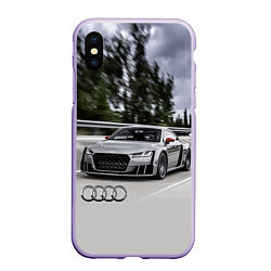 Чехол iPhone XS Max матовый Ауди на скоростном шоссе Audi on the expressway, цвет: 3D-светло-сиреневый