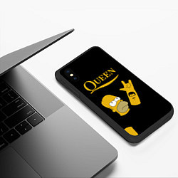 Чехол iPhone XS Max матовый Queen Гомер Симпсон Рокер, цвет: 3D-черный — фото 2
