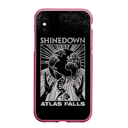 Чехол iPhone XS Max матовый Atlas Falls - Shinedown, цвет: 3D-малиновый
