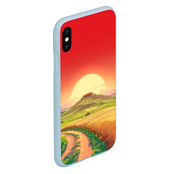 Чехол iPhone XS Max матовый Дорога к солнцу, цвет: 3D-голубой — фото 2