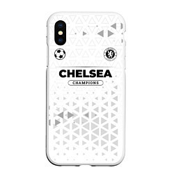 Чехол iPhone XS Max матовый Chelsea Champions Униформа, цвет: 3D-белый