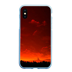 Чехол iPhone XS Max матовый Облака перед восходом солнца, цвет: 3D-голубой