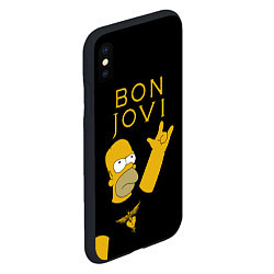 Чехол iPhone XS Max матовый Bon Jovi Гомер Симпсон Рокер, цвет: 3D-черный — фото 2