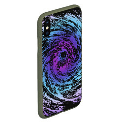 Чехол iPhone XS Max матовый Галактика Неон, цвет: 3D-темно-зеленый — фото 2