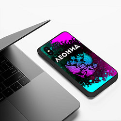Чехол iPhone XS Max матовый Леонид Россия, цвет: 3D-черный — фото 2
