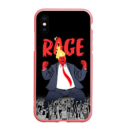 Чехол iPhone XS Max матовый Дональд Трамп - Ярость, цвет: 3D-баблгам