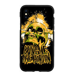 Чехол iPhone XS Max матовый Bring Me the Horizon Череп, цвет: 3D-черный