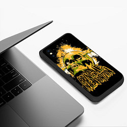 Чехол iPhone XS Max матовый Bring Me the Horizon Череп, цвет: 3D-черный — фото 2