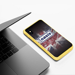 Чехол iPhone XS Max матовый OASIS - брит-поп, цвет: 3D-желтый — фото 2