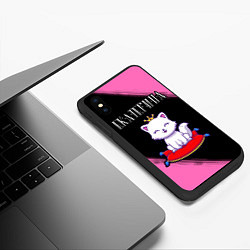 Чехол iPhone XS Max матовый Екатерина - КОШКА - Краска, цвет: 3D-черный — фото 2
