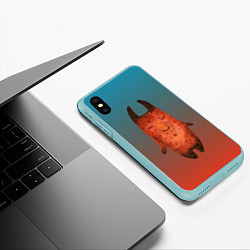 Чехол iPhone XS Max матовый Картофельный монстр, цвет: 3D-мятный — фото 2