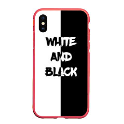 Чехол iPhone XS Max матовый White and Black Белое и Чёрное, цвет: 3D-красный