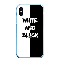 Чехол iPhone XS Max матовый White and Black Белое и Чёрное, цвет: 3D-голубой