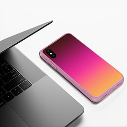 Чехол iPhone XS Max матовый Оранжево-пурпурный градиент, цвет: 3D-розовый — фото 2