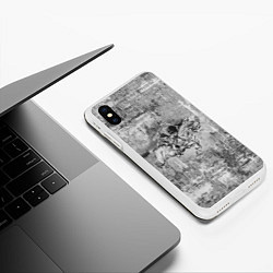 Чехол iPhone XS Max матовый Михаил Врубель - скачущий всадник post-art, цвет: 3D-белый — фото 2