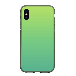 Чехол iPhone XS Max матовый Shades of Green GRADIENT, цвет: 3D-темно-зеленый