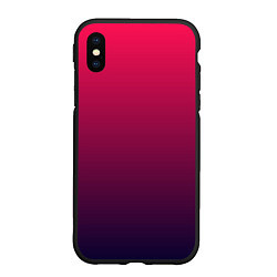 Чехол iPhone XS Max матовый RED to dark BLUE GRADIENT, цвет: 3D-черный