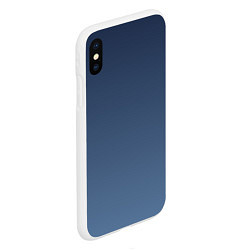 Чехол iPhone XS Max матовый Gradient Dark Blue, цвет: 3D-белый — фото 2