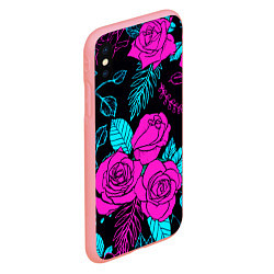 Чехол iPhone XS Max матовый Авангардный паттерн из роз Лето, цвет: 3D-баблгам — фото 2