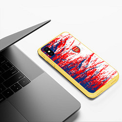 Чехол iPhone XS Max матовый Arsenal fc арсенал фк texture, цвет: 3D-желтый — фото 2
