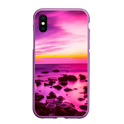 Чехол iPhone XS Max матовый Just a sunset, цвет: 3D-фиолетовый