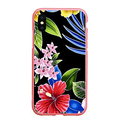 Чехол iPhone XS Max матовый Floral vanguard composition Летняя ночь Fashion tr, цвет: 3D-баблгам