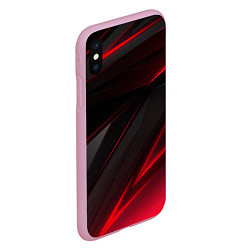 Чехол iPhone XS Max матовый Красно-черный фон, цвет: 3D-розовый — фото 2