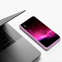 Чехол iPhone XS Max матовый Night Nebula, цвет: 3D-сиреневый — фото 2