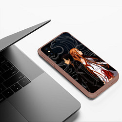 Чехол iPhone XS Max матовый Кирито и Асуна - Sword Art Online, цвет: 3D-коричневый — фото 2