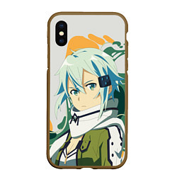 Чехол iPhone XS Max матовый Асада Сино -Sword Art Online, цвет: 3D-коричневый