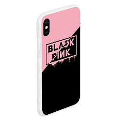 Чехол iPhone XS Max матовый BLACKPINK BIG LOGO, цвет: 3D-белый — фото 2