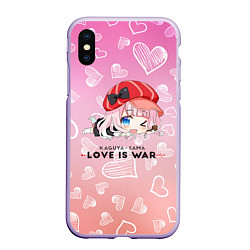 Чехол iPhone XS Max матовый Цубамэ Коясу Kaguya-sama: Love is War, цвет: 3D-светло-сиреневый