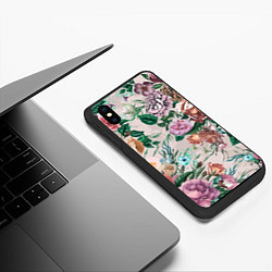 Чехол iPhone XS Max матовый Color floral pattern Expressionism Summer, цвет: 3D-черный — фото 2