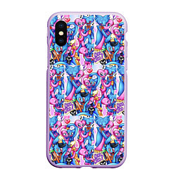 Чехол iPhone XS Max матовый POPPY PLAYTIME HAGGY WAGGY AND KISSY MISSY LOVE, цвет: 3D-сиреневый