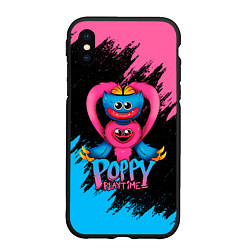 Чехол iPhone XS Max матовый GAME POPPY PLAYTIME HAGGY WAGGY AND KISSY MISSY, цвет: 3D-черный