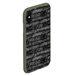 Чехол iPhone XS Max матовый Стена из черного кирпича Лофт, цвет: 3D-темно-зеленый — фото 2