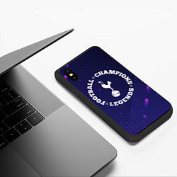 Чехол iPhone XS Max матовый Символ Tottenham и круглая надпись Football Legend, цвет: 3D-черный — фото 2