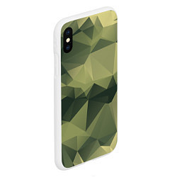 Чехол iPhone XS Max матовый 3д полигоны - камуфляж, цвет: 3D-белый — фото 2