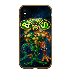 Чехол iPhone XS Max матовый Rare - Battletoads, цвет: 3D-коричневый