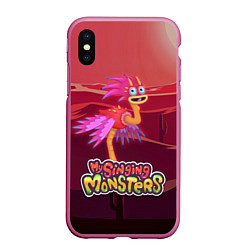 Чехол iPhone XS Max матовый My singing monsters СТРАВОК Yawstrich, цвет: 3D-малиновый