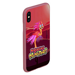 Чехол iPhone XS Max матовый My singing monsters СТРАВОК Yawstrich, цвет: 3D-малиновый — фото 2