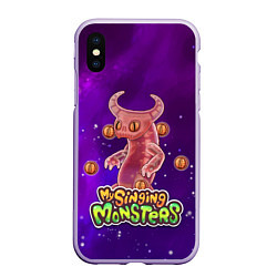 Чехол iPhone XS Max матовый My singing monsters ЭПИЧЕСКИЙ ВУЖАС, цвет: 3D-светло-сиреневый