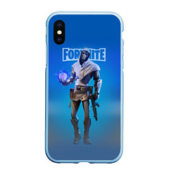 Чехол iPhone XS Max матовый Fortnite Fusion skin Video game Hero, цвет: 3D-голубой