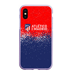 Чехол iPhone XS Max матовый Atletico madrid атлетико мадрид брызги красок, цвет: 3D-светло-сиреневый