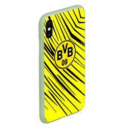 Чехол iPhone XS Max матовый Borussia боруссия абстрактный фон желтый, цвет: 3D-салатовый — фото 2