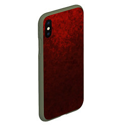 Чехол iPhone XS Max матовый Мраморный красно-черный градиент, цвет: 3D-темно-зеленый — фото 2